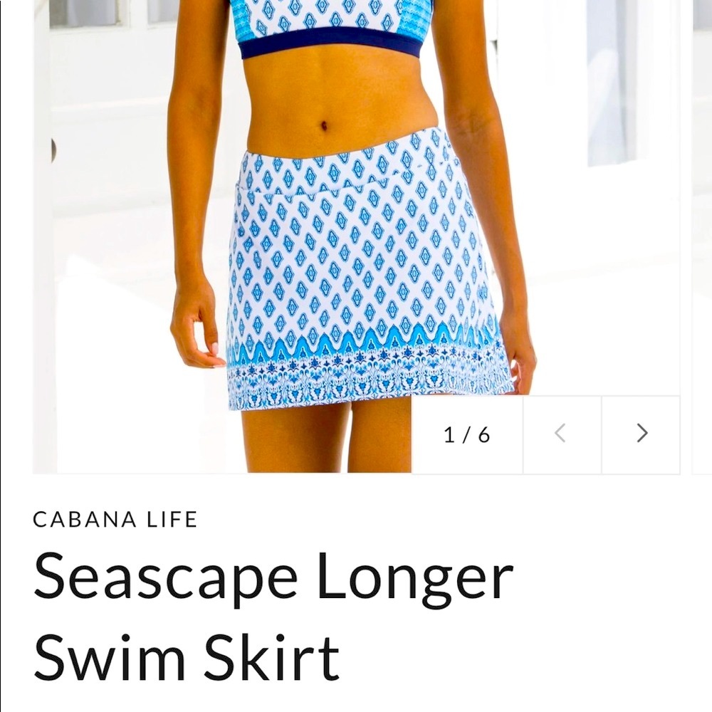 Cabana Life, Seascape swim skirt, L NWT